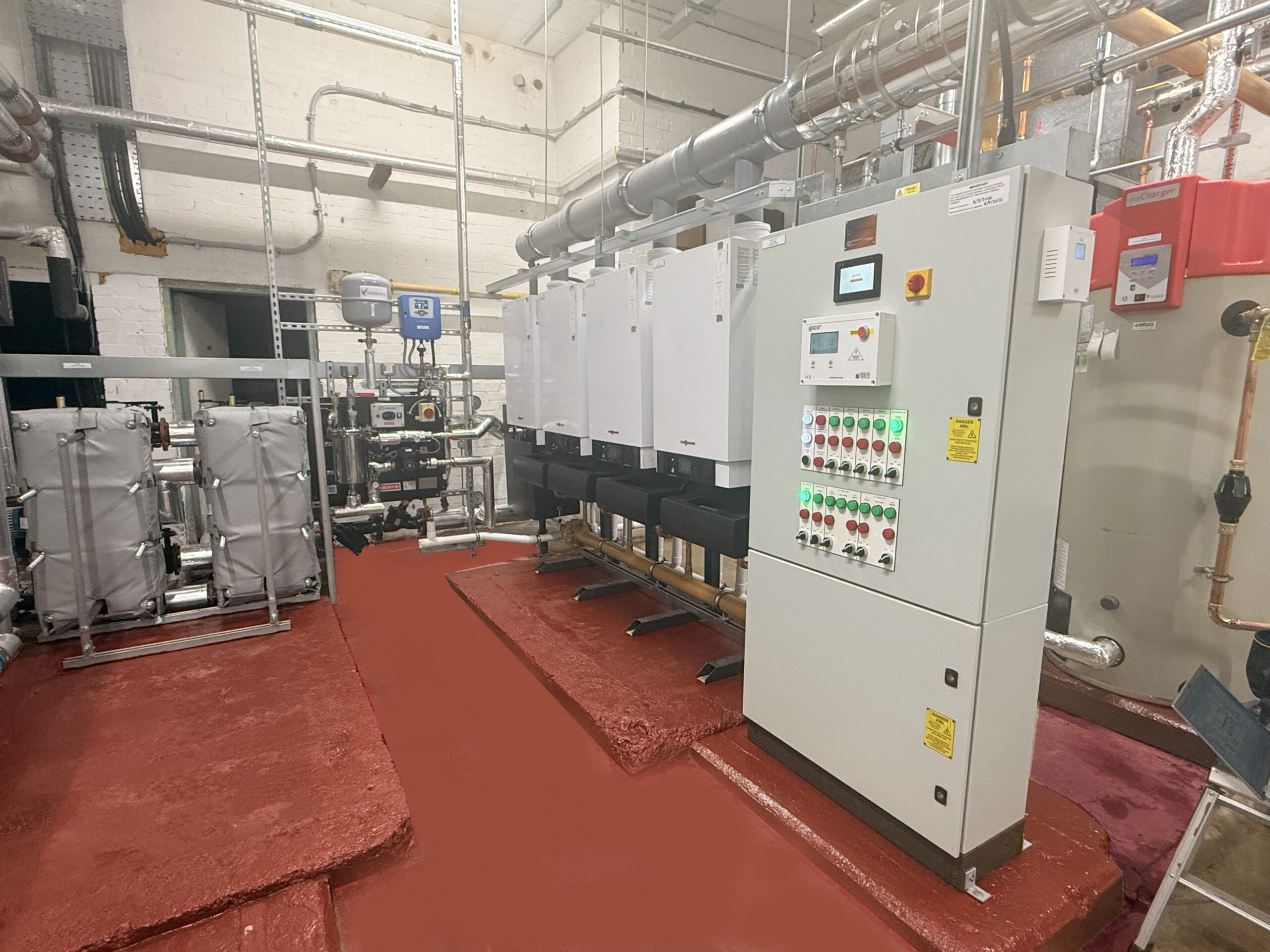 The flush out point. Their will be new T connection from blue pipe to bottom left corner.