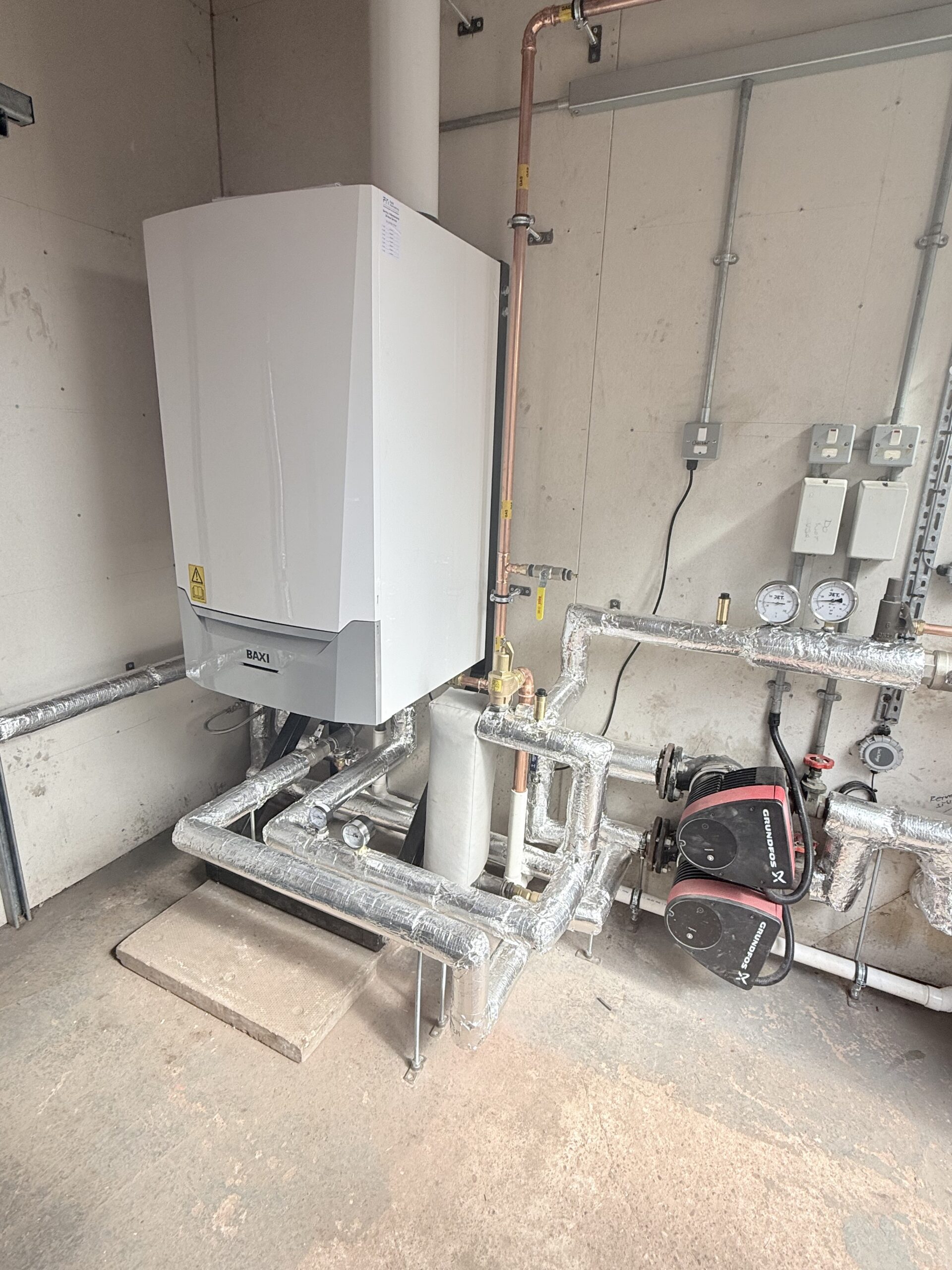 The flush out point. Their will be new T connection from blue pipe to bottom left corner.